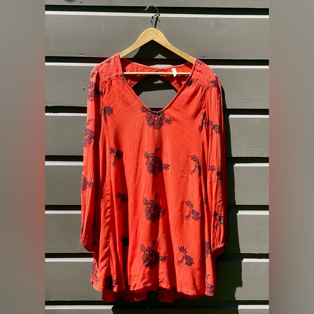 Free People Embroidered Boho Mini Dress